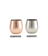 Hammered Stemless Wine Glasses